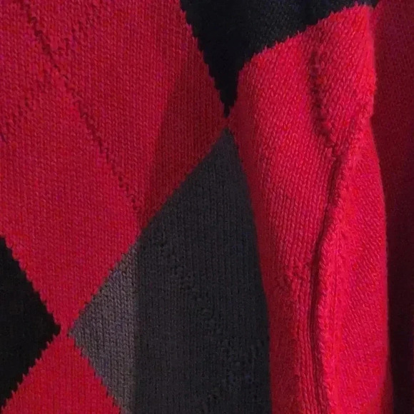 Carbon mens‎ large red black gray argyle quarter zip sweater - Picture 2 of 5